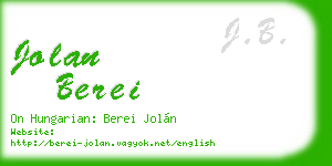 jolan berei business card
